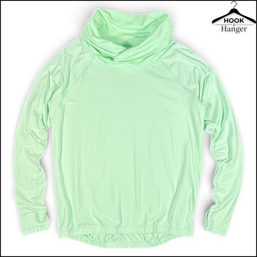 Lululemon Healthy Heart Pullover 6 Fresh Teal‎ Mint Green Cowl Neck Athleisure